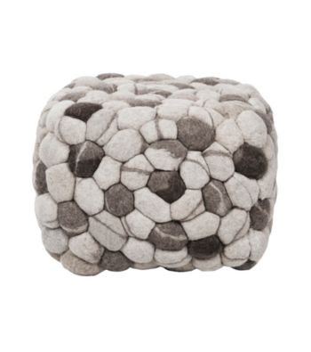 Surya Rectangular Shag Dark Multicolor Pouf