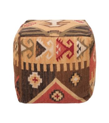 Surya Square Cumin Southwestern Pouf