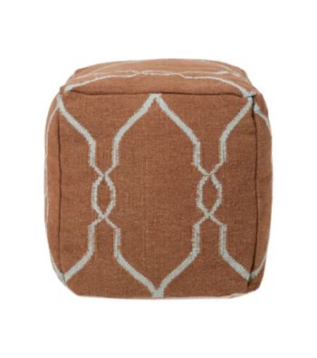 Surya Square Mocha & Robin's Egg Blue Pouf