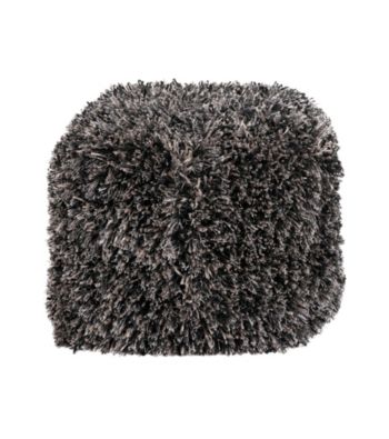 Surya Square Shag Pouf