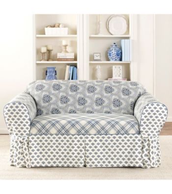 Sure Fit® Amellie 1-pc. Blue Loveseat & Sofa Slipcover