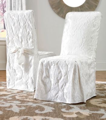Sure Fit® Matelasse Damask Dining Room Chair Slipcover