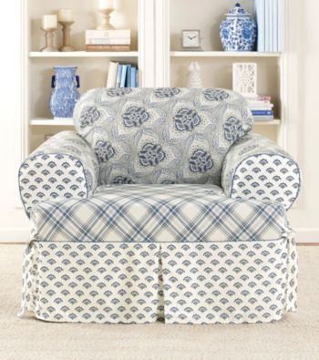 Sure Fit® Amelie Blue 1-pc. T-Chair Slipcover
