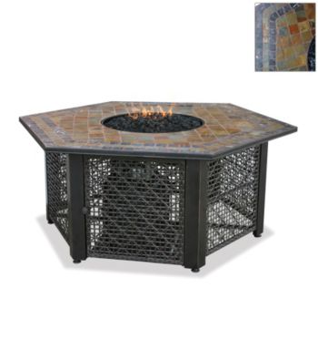 UniFlame® Earthtone LP Gas Firebowl with Slate Tile Mantel
