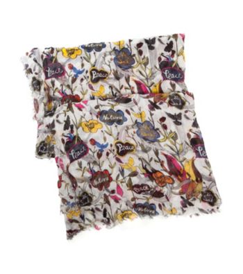sakroots™ by The Sak® Artist Circle Oblong Wrap Scarf - White Peace Print