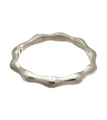 Silver-Plated Stainless Steel Bamboo Bangle