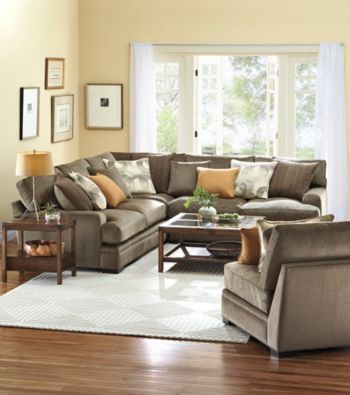 HM Richards Zibo Microfiber Muilti-Piece Sectional with Accent Pillows