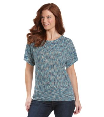 Breckenridge® Teal Kabuki Sleeve Open Weave Sweater