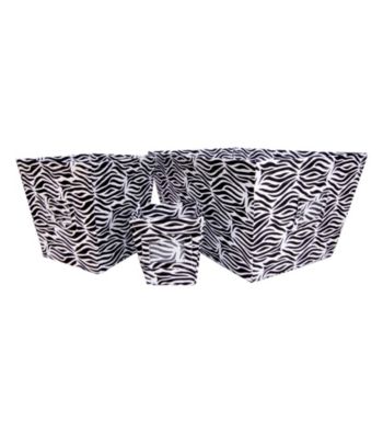 Trend Lab Black and White Zebra 3-Piece Bin Set
