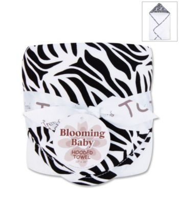 Trend Lab Black and White Zebra Hooded Towel Bouquet