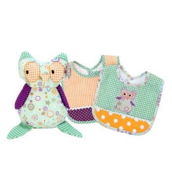 Trend Lab Jelly Bean Owl Bib and Buddy Set