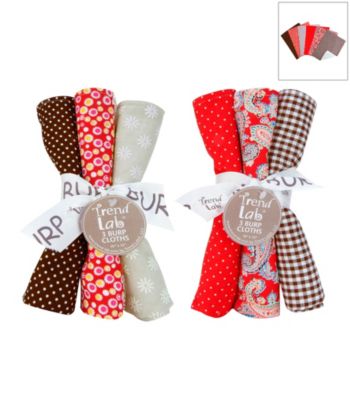 Trend Lab Chocolate Kiss 6 Piece Burp Cloth Set