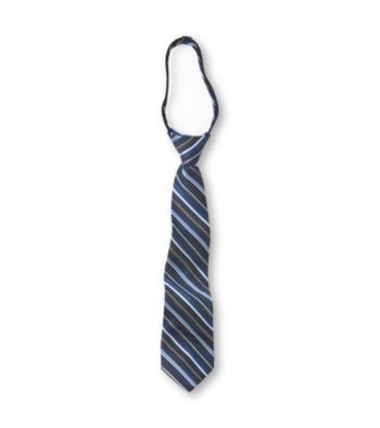 Statements Boys' Black/Blue Striped Zip Tie