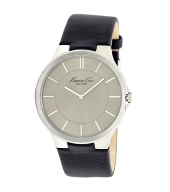 Kenneth Cole New York® Men's Silver Dial Black Strap Watch