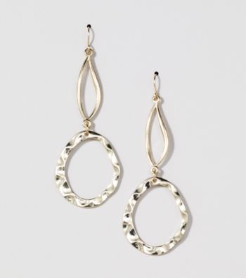 Erica Lyons® Gold Tone 2 Drop Oval Earrings