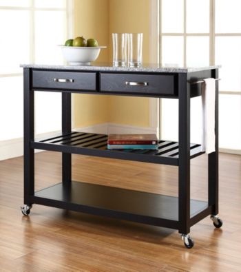 Crosley Furniture Kitchen Cart with Optional Stool Storage