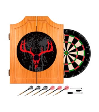 Trademark Global Hunt Skull Wooden Dart Cabinet Set