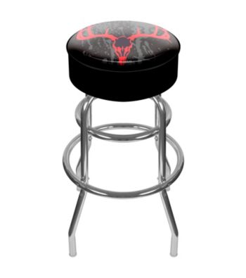 Trademark Global Hunting Skull Padded Swivel Bar Stool