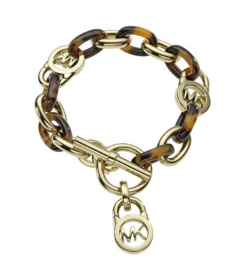 MICHAEL Michael Kors® Gold Tone Tortoise Acetate Link Bracelet
