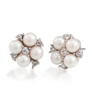 Carolee® Silvertone Small Cluster Button Earrings