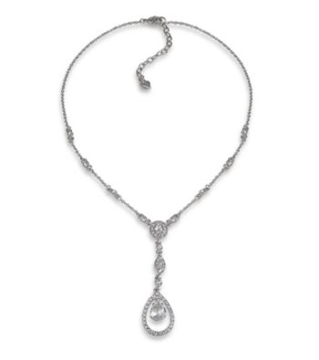 Carolee® Silver Crystal Illusion Y Necklace