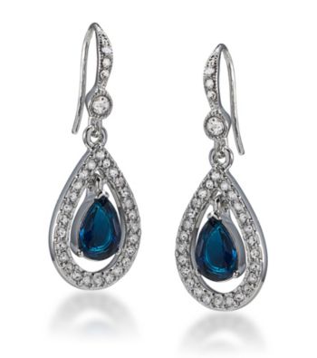 Carolee® Simply Blue Crystal Teardrop Earrings