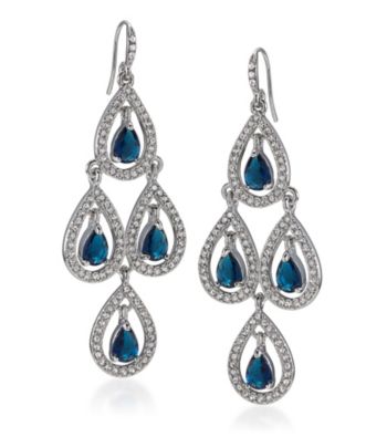 Carolee® Simply Blue Crystal Teardrop Chandelier Earrings
