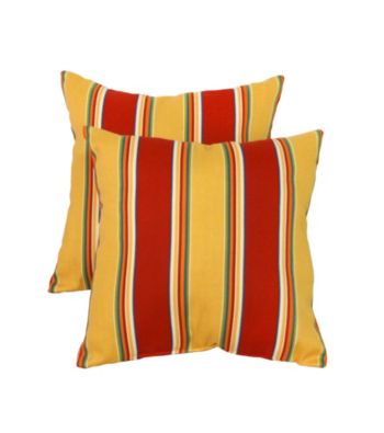 Greendale Home Fashions Set of 2 Carnival Stripe Outdoor Accent Pillows