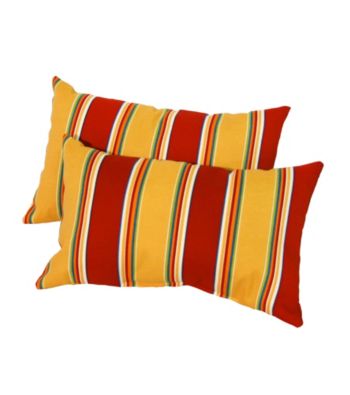 Greendale Home Fashions Set of 2 Carnival Stripe Rectangle Outdoor Accent Pillows