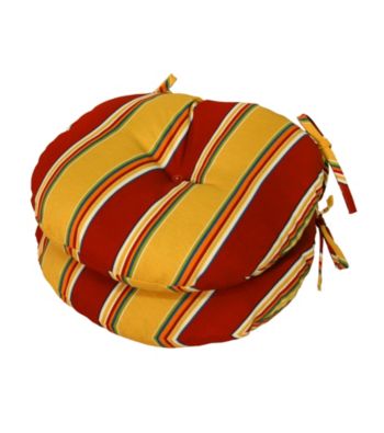 Greendale Home Fashions Set of 2 Carnival Stripe Round Outdoor Bistro Chair Cushion
