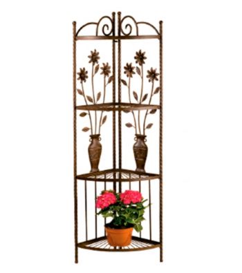 Floral and Vase Corner Rack