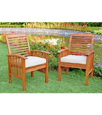 W. Designs Set of 2 Acacia Patio Chairs