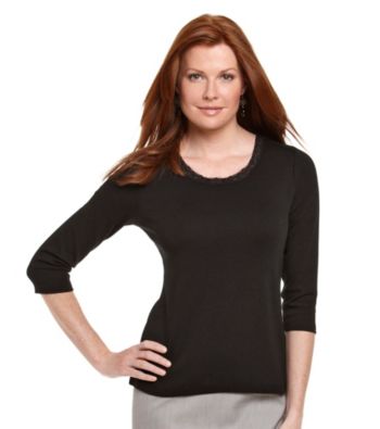 Laura Ashley® Lace Trim Tee