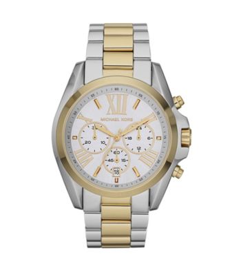 Michael Kors® Stainless Steel Shiny Silver and Goldtone Finish Watch