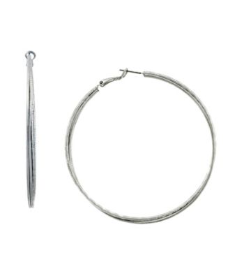 Jessica Simpson Light Antique Silvertone Twisted Hoop Earrings
