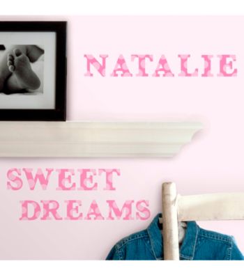 Pink Alphabet Peel and Stick Wall Decals