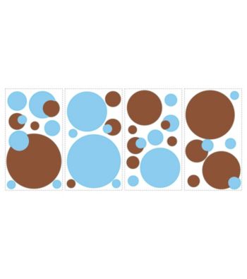 Blue and Brown Dots Peel and Stick Wall Decals