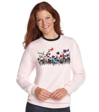 Morning Sun® Pink Butterfly Field Embroidered Fleece