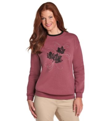 Morning Sun® Purple Lacy Leaves Embroidered Fleece