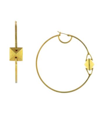 Vince Camuto™ Goldtone Pyramid Stud Hoop Earrings
