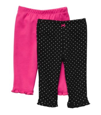 Carter's® Baby Girls' Pink/Black Dot 2-pk. Knit Pants