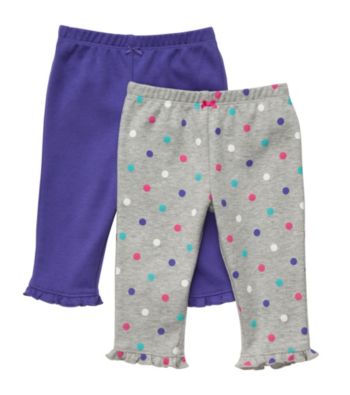 Carter's® Baby Girls' Grey/Purple 2-pk. Knit Pants
