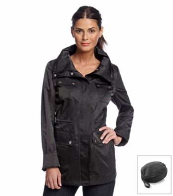 Calvin Klein Black Packable Zip-Front Anorak Jacket