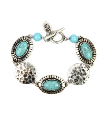 Nine West Vintage America Collection® Silvertone Turquoise Stone Bracelet