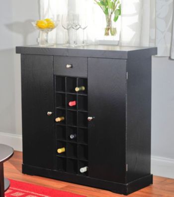 TMS Black Wine Storage Cabinet