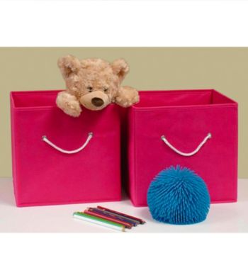 RiverRidge Kids Hot Pink 2-pc. Folding Storage Bin Set
