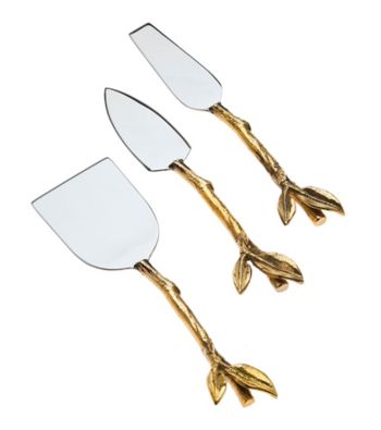 Godinger® Leaf Design Two-Tone 3-pc. Cheese Set
