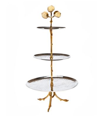 Godinger® Leaf Design Two-Tone 3-Tier Server
