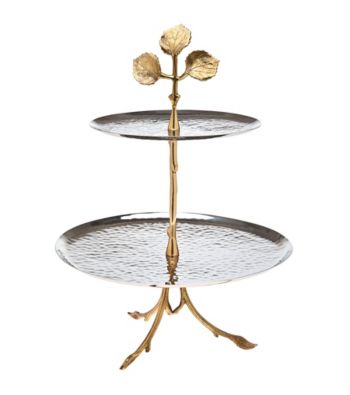 Godinger® Leaf Design Two-Tone 2-Tier Server