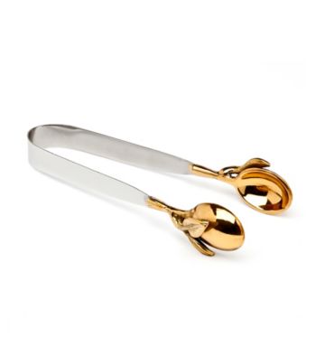 Godinger® Leaf Design Two-Tone Ice Tongs
